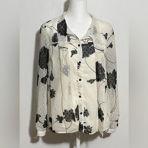 Monteau Los Angeles Floral Blouse Size M